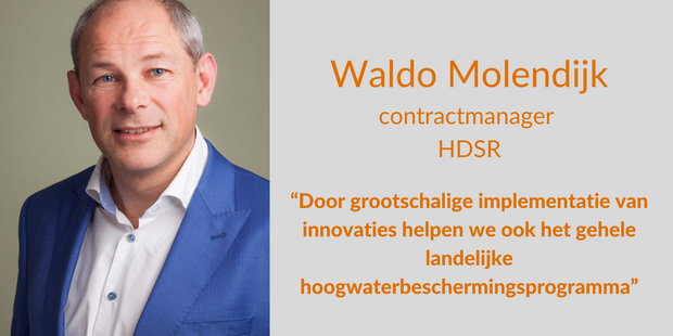  Waldo Molendijk, contractmanager bij HDSR - “Door grootschalige implementatie van innovaties helpen we ook het gehele landelijke hoogwaterbeschermingsprogramma”